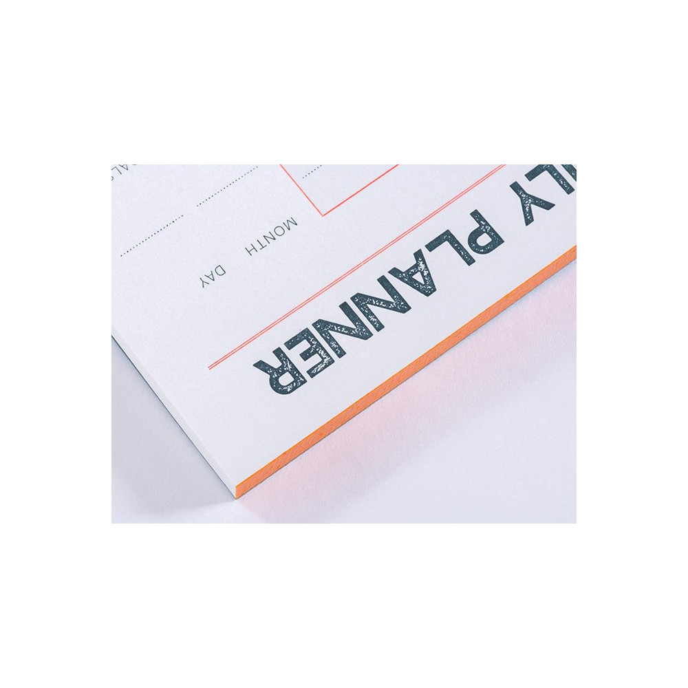 Letterpress Daily Planner - Gmund - Neon Orange 50 sheets