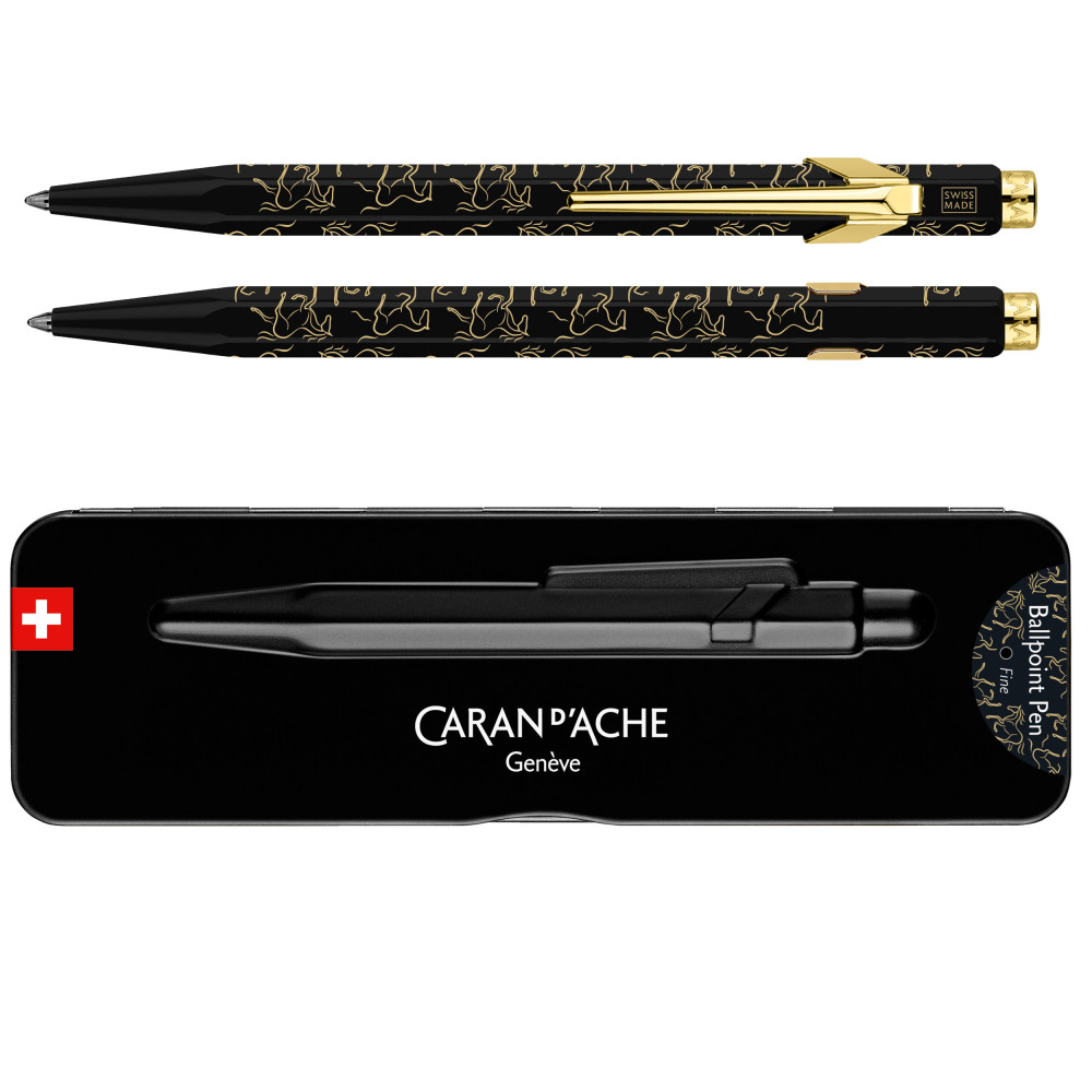 849 ballpoint pen Year of The Horse - Caran d'Ache - black and gold