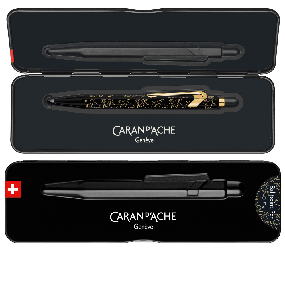 849 ballpoint pen Year of The Horse - Caran d'Ache - black and gold