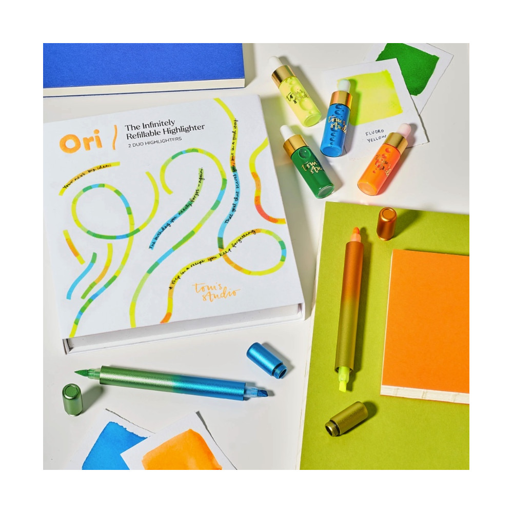 Set of Ori highlighters - Tom’s Studio - Orange Yellow & Blue Green 2 pcs