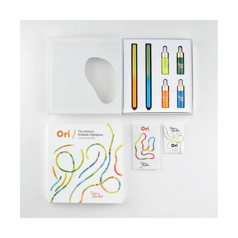 Set of Ori highlighters - Tom’s Studio - Orange Yellow & Blue Green 2 pcs