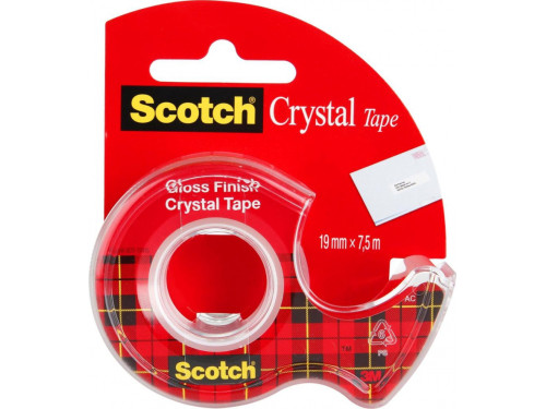 Taśma biurowa Crystal z dyspenserem - Scotch - transparentna 19 mm x 7,5 m