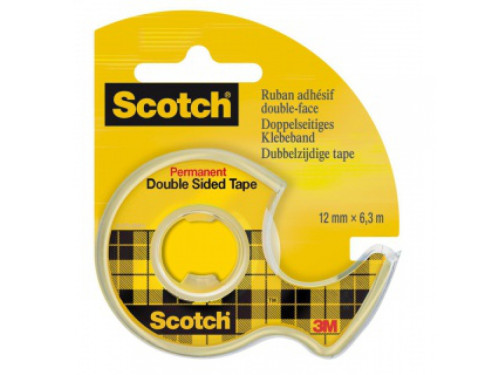 Taśma biurowa dwustronna z dyspenserem - Scotch - transparentna 12 mm x 6,3 m
