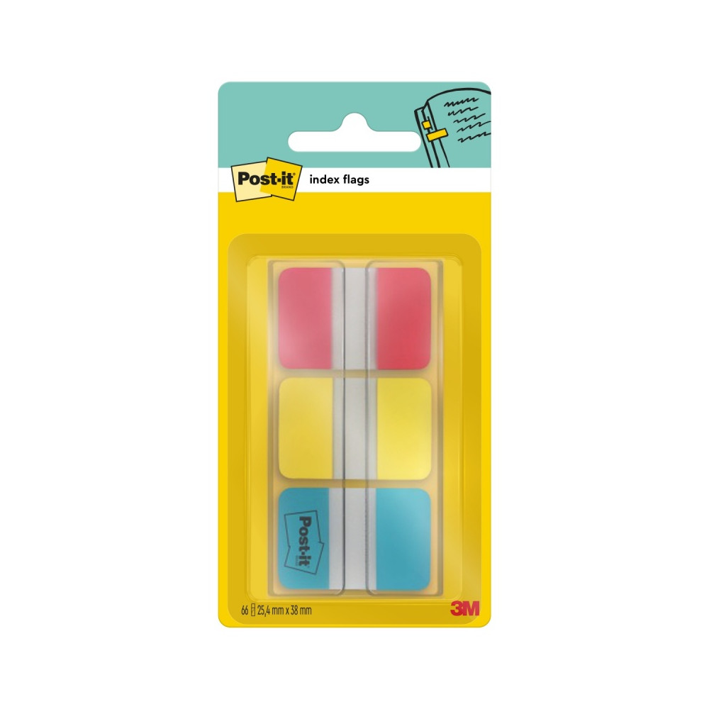 Index flags 25,4 x 38,1 mm - Post-it - 3 x 22 pcs
