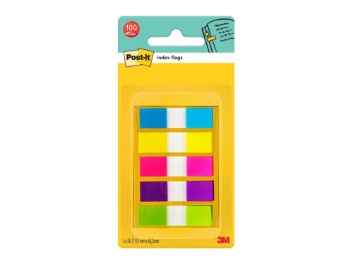 Zakładki indeksujące 11,9 x 43,2 mm - Post-it - 5 x 20 szt.