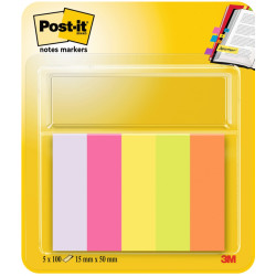 Notes markers 15 x 50 mm - Post-it - 5 x 100 pcs