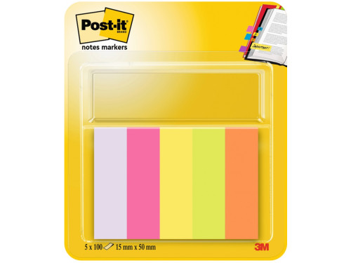 Zakładki indeksujące 15 x 50 mm - Post-it - 5 x 100 szt.