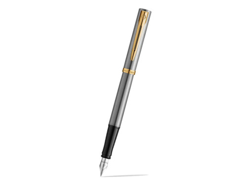 Fountain pen Impression with box - Waterman - Steel Gold Trim M