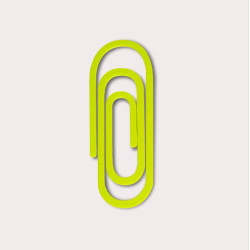 Paperclip 3D printed bookmark - The Completist. - Chartreuse
