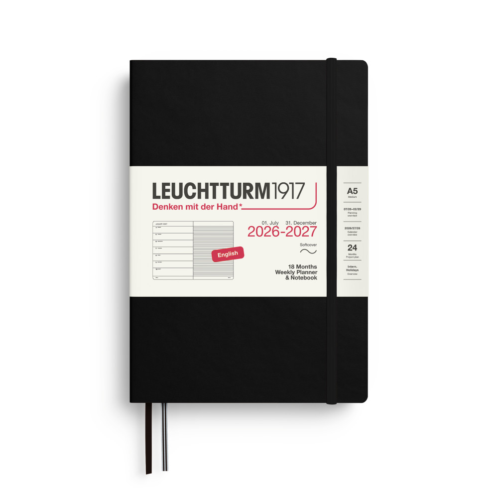 Ruled Weekly Planner & Notebook 2026/2027 A5 - Leuchtturm1917 - Forest Green