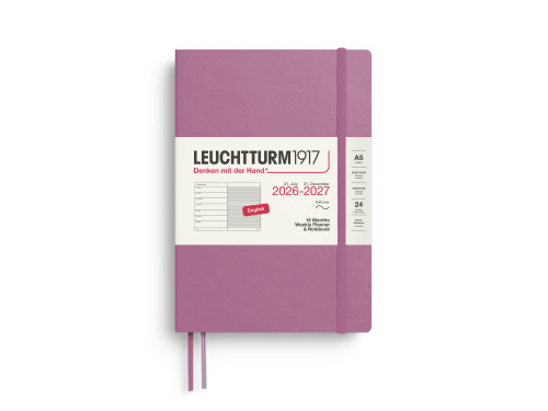 Ruled Weekly Planner & Notebook 2026/2027 A5 - Leuchtturm1917 - Dusty Rose