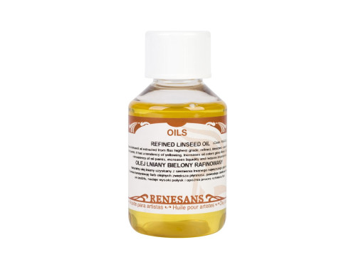 Olej lniany bielony, rafinowany - Renesans - połysk, 100 ml