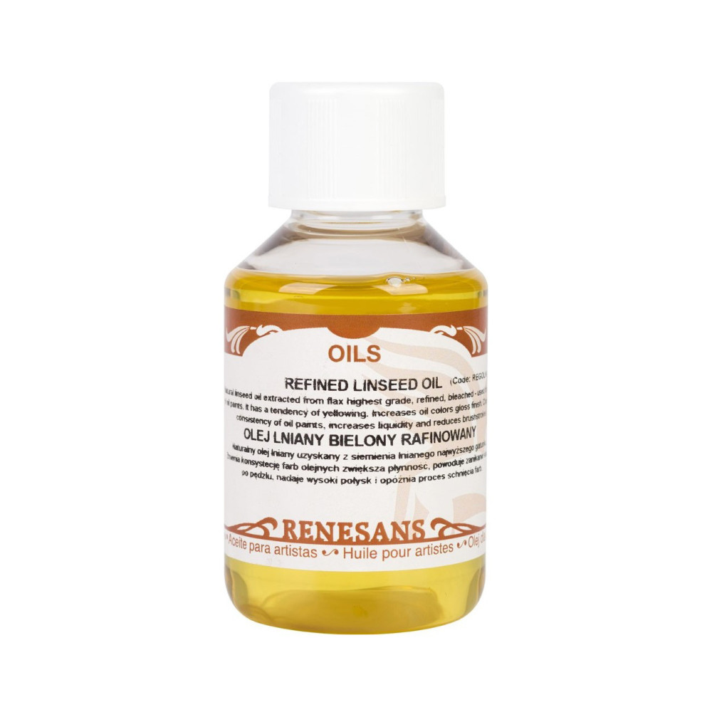 Olej lniany bielony, rafinowany - Renesans - połysk, 100 ml