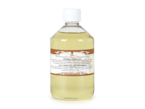 Olej lniany bielony rafinowany - Renesans - połysk 500 ml