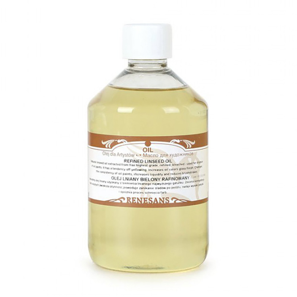 Olej lniany bielony rafinowany - Renesans - połysk 500 ml