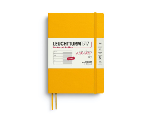 Planer tygodniowy z notatnikiem w linie 2026/2027 A5 - Leuchtturm1917 - Sunflower