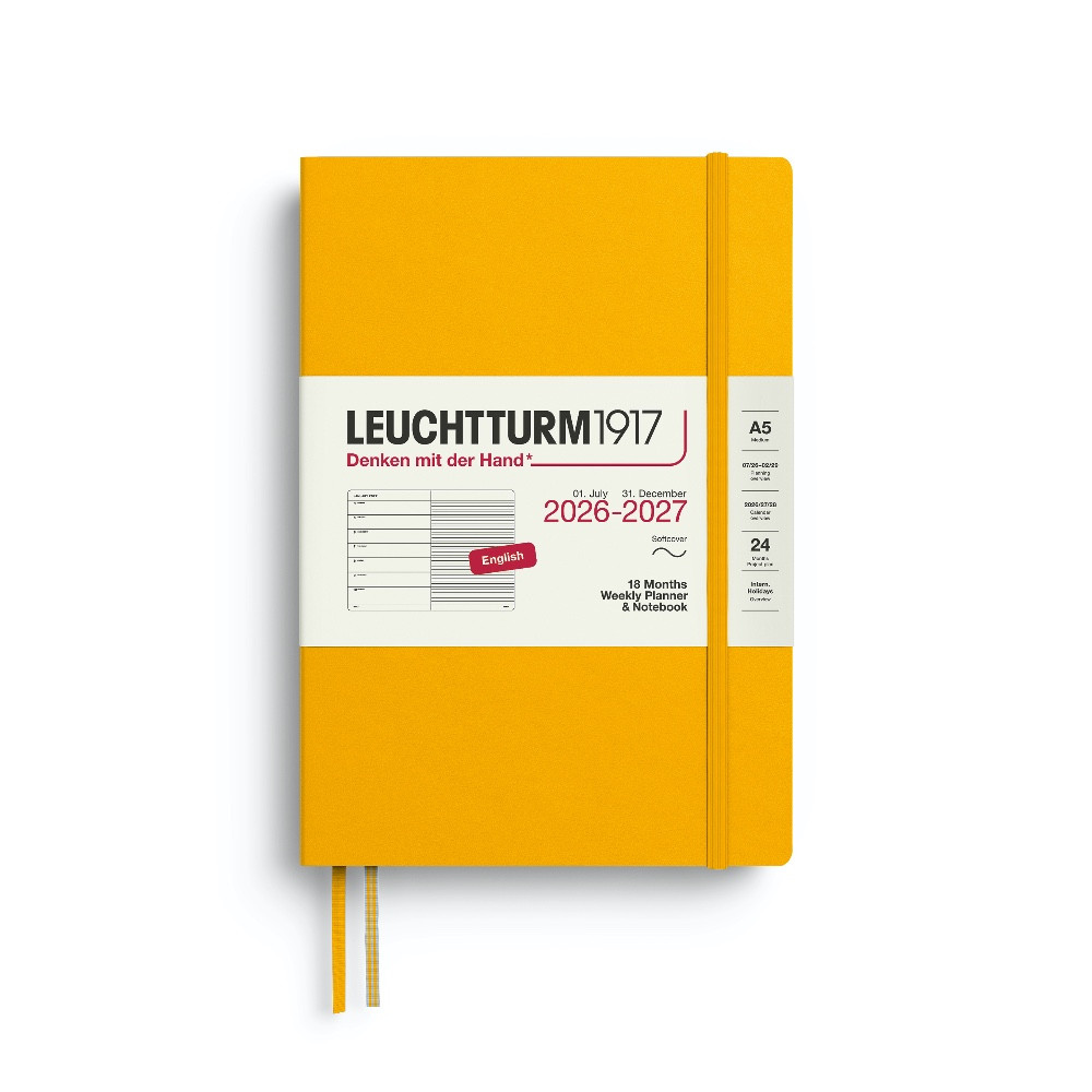 Ruled Weekly Planner & Notebook 2026/2027 A5 - Leuchtturm1917 - Sunflower