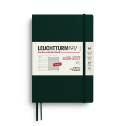Planer tygodniowy z notatnikiem w linie 2026/2027 A5 - Leuchtturm1917 - Forest Green