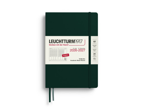 Planer tygodniowy akademicki 2026/2027 A5 - Leuchtturm1917 - Forest Green