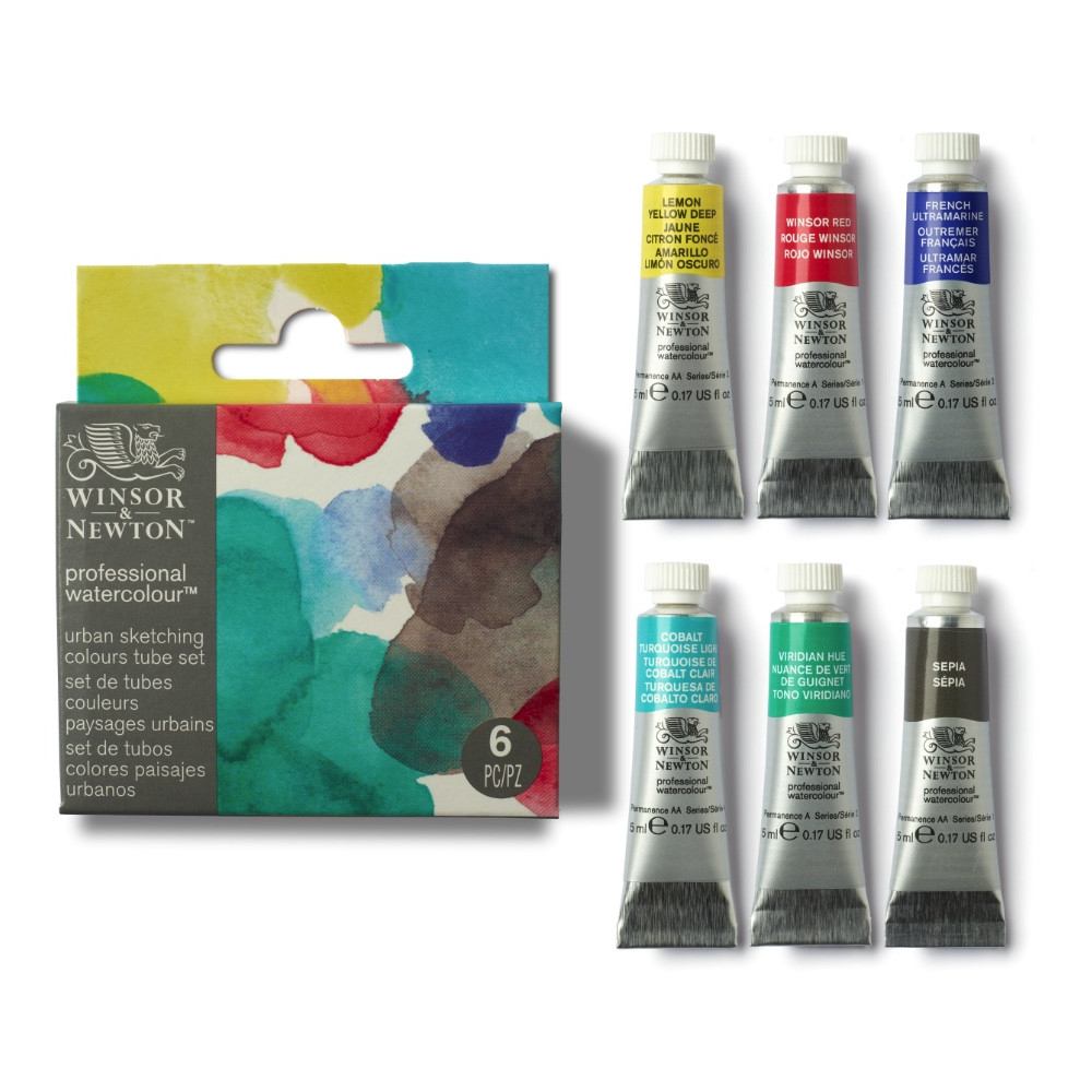 Zestaw akwareli Professional Urban Sketching - Winsor & Newton - 6 x 5 ml