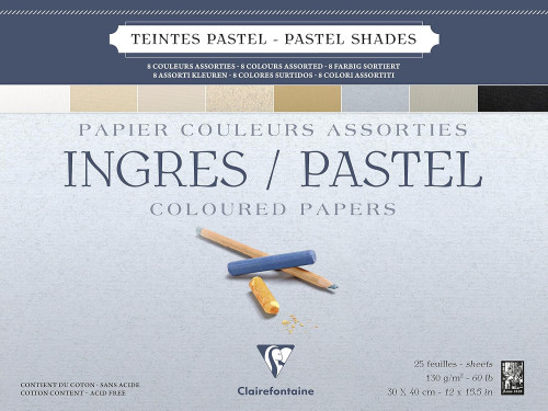 Papier do pasteli suchych Ingres 30 x 40 cm - Clairefontaine - 130 g 25 ark.