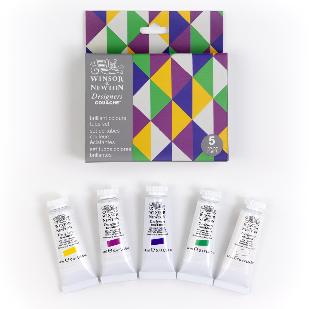 Zestaw gwaszy Designers Brilliant - Winsor & Newton - 5 x 14 ml