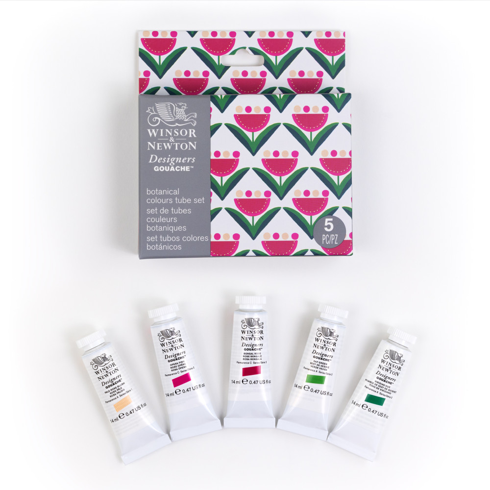 Set of Designers Gouache paints Botanical - Winsor & Newton - 5 x 14 ml