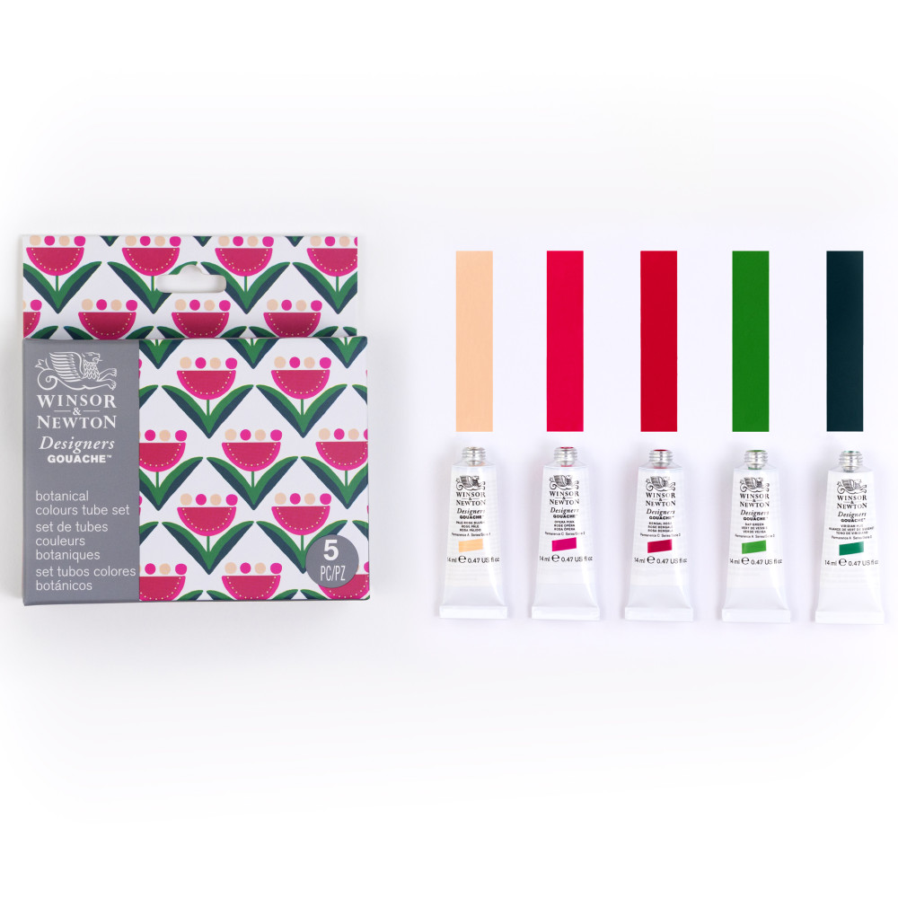 Set of Designers Gouache paints Botanical - Winsor & Newton - 5 x 14 ml