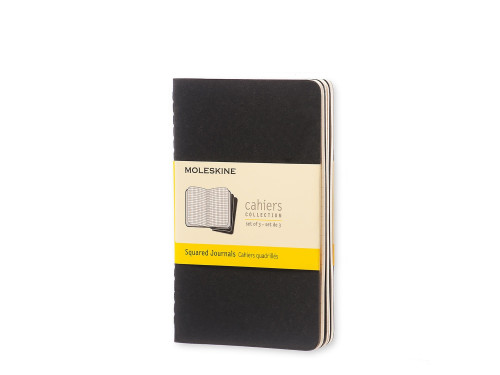 Zestaw notatników w kratkę A6 - Moleskine - czarne 3 szt.