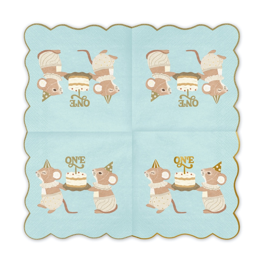 Paper napkins One Mouse - blue 12 pcs.