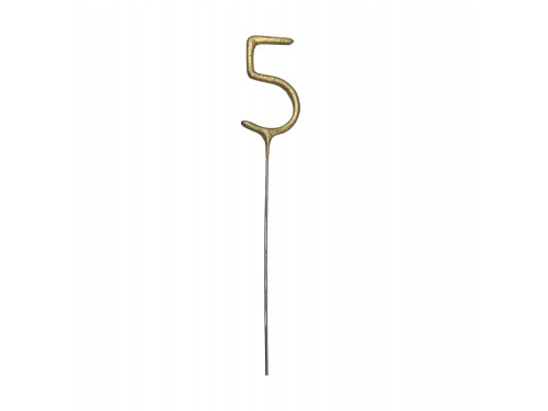 Zimne ognie Cyfra 5 - złote 15 cm