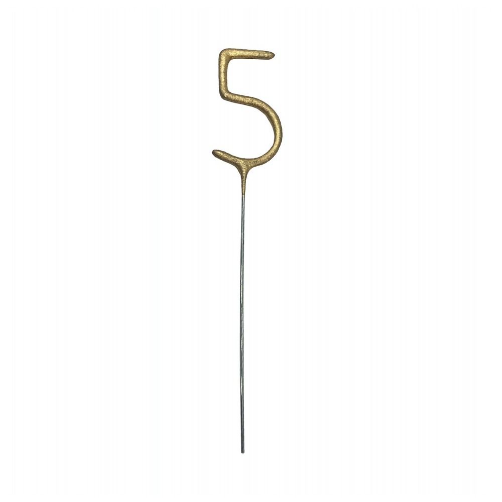 Zimne ognie Cyfra 5 - złote 15 cm