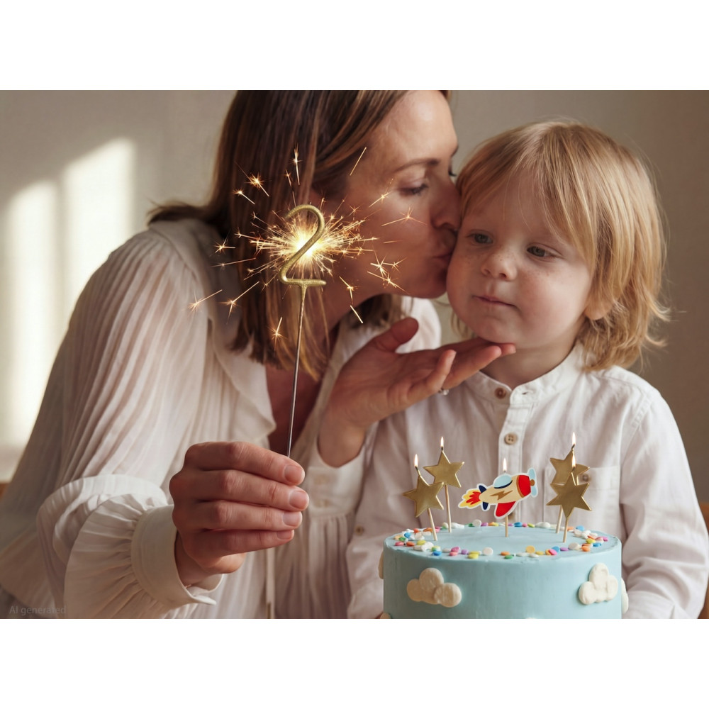Sparklers Number 2 - gold 15 cm