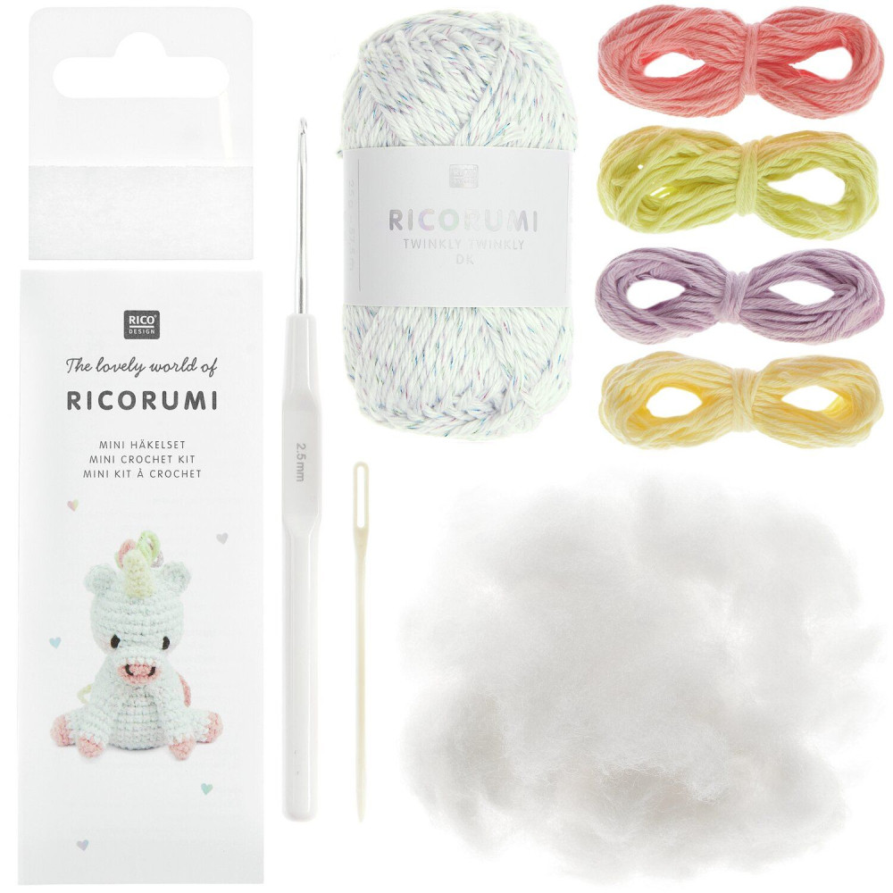 Set of Mini Easy Ricorumi DK cotton yarn - Rico Design - Unicorn