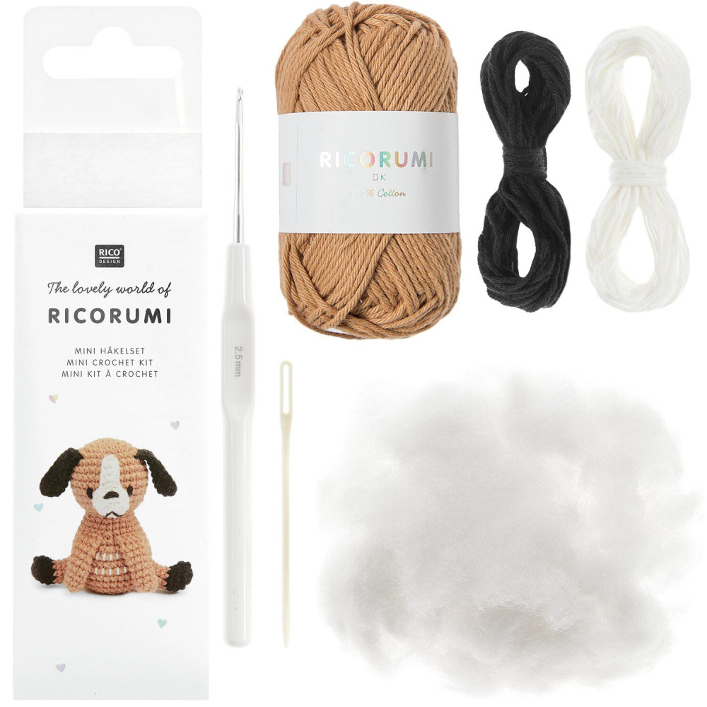 Set of Mini Easy Ricorumi DK cotton yarn - Rico Design - Dog