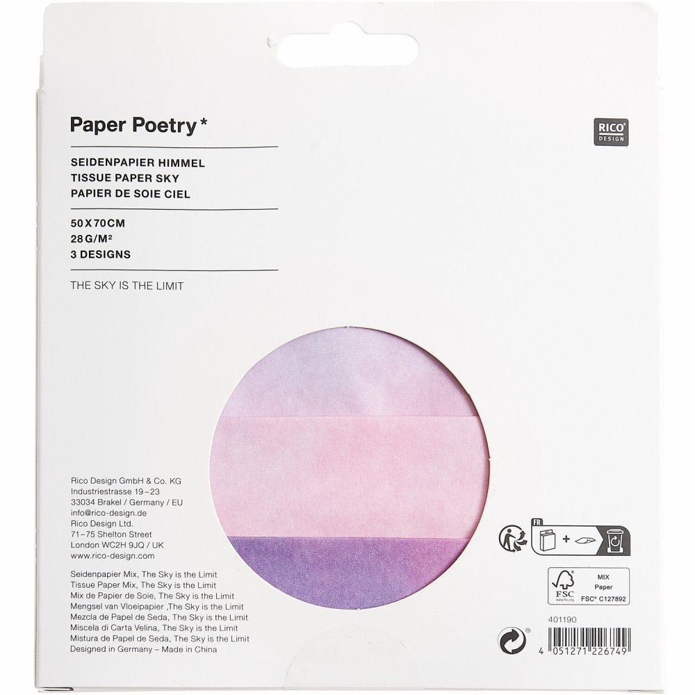 Gift wrapping tissue paper The Sky is the Limit - Paper Poetry - 50 x 70 cm 9 pcs