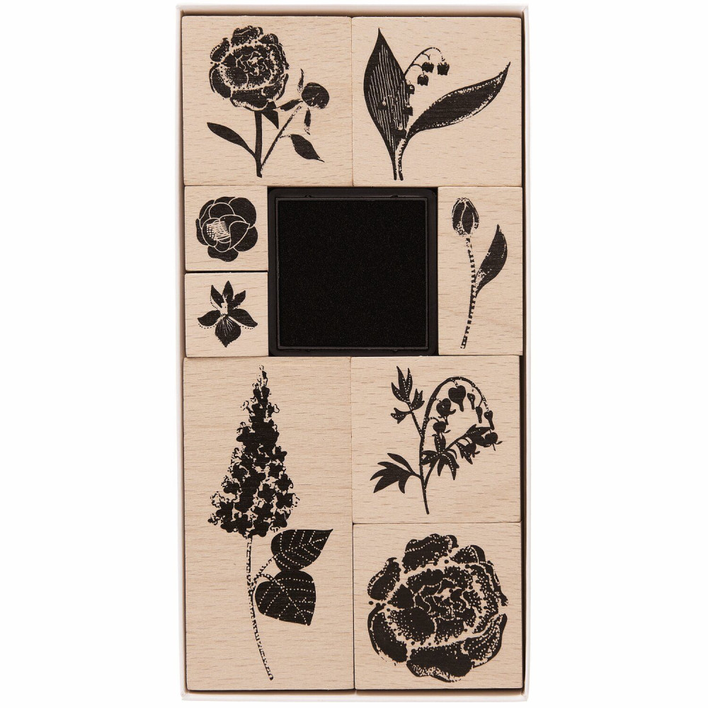 Set of wooden stamps Flowers - Paper Poetry - 9 pcs.