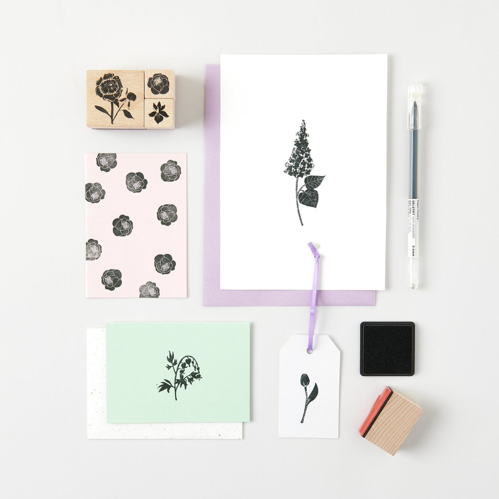 Set of wooden stamps Flowers - Paper Poetry - 9 pcs.