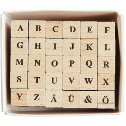 Set of wooden stamps Letters - Paper Poetry - 30 pcs.