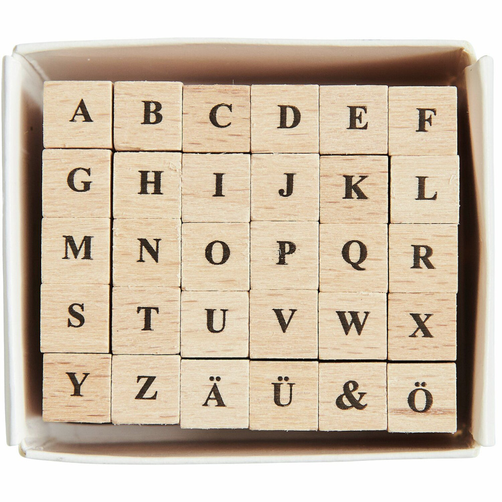 Set of wooden stamps Letters - Paper Poetry - 30 pcs.