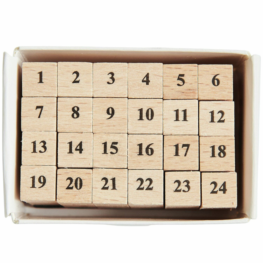 Set of wooden stamps Numbers - Paper Poetry - 24 pcs.