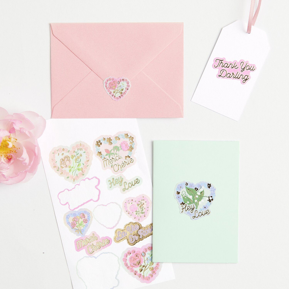 Paper stickers La Vie en Rose - Paper Poetry - 33 pcs.