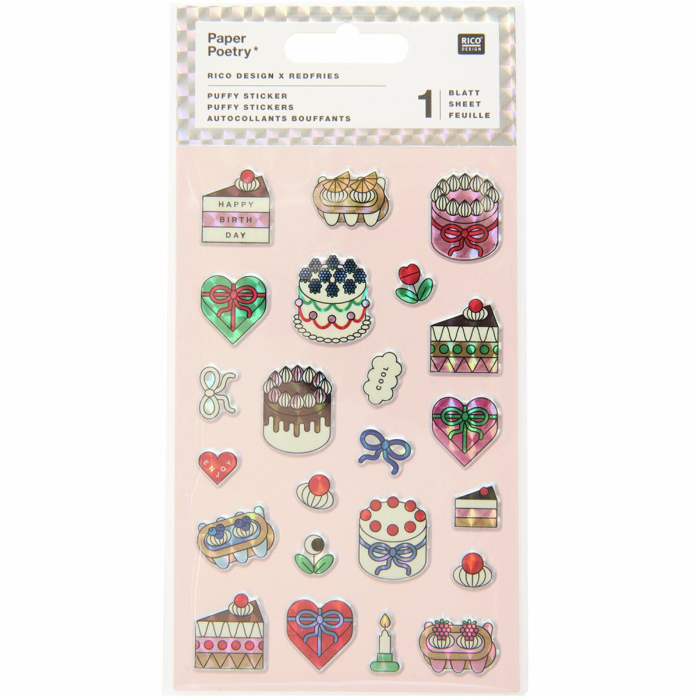 Puffy stickers Eye Candy Cakes - Paper Poetry - 23 pcs.