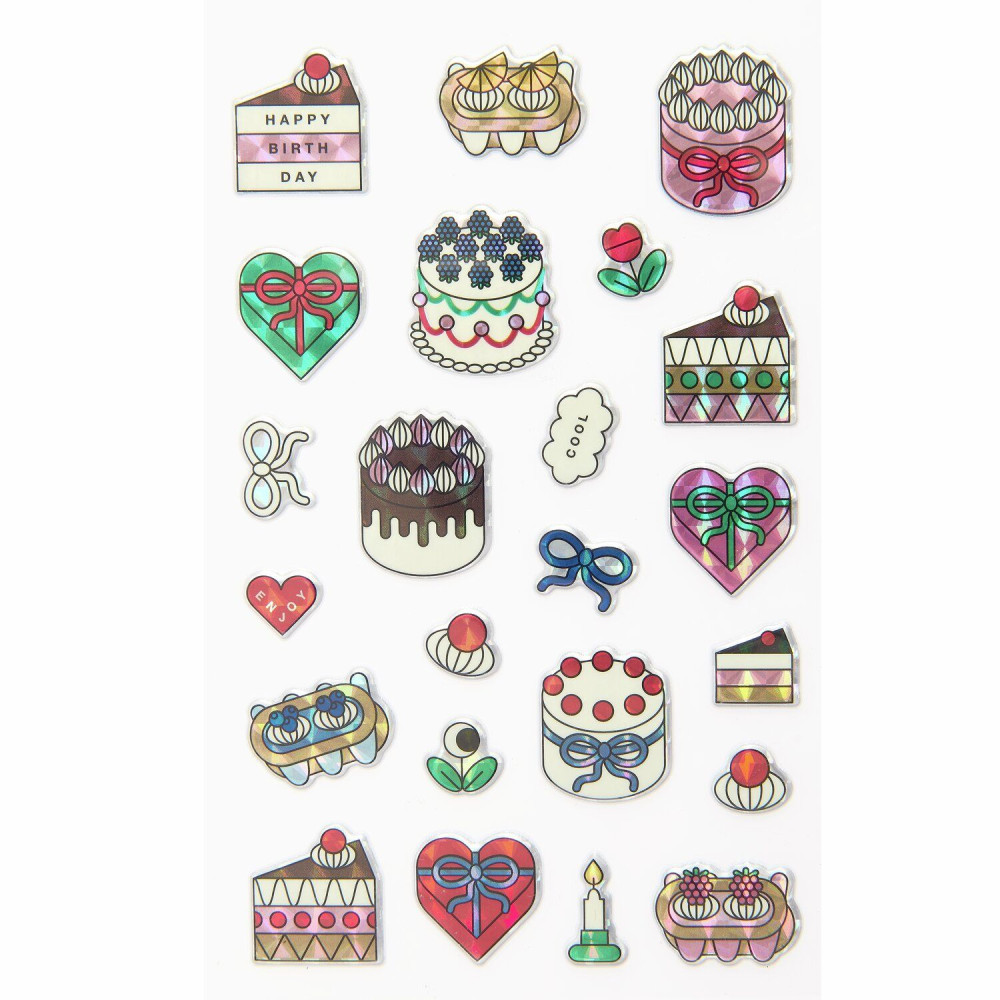 Puffy stickers Eye Candy Cakes - Paper Poetry - 23 pcs.