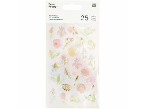 Gel stickers Flowers Pastel - Paper Poetry - 25 pcs.