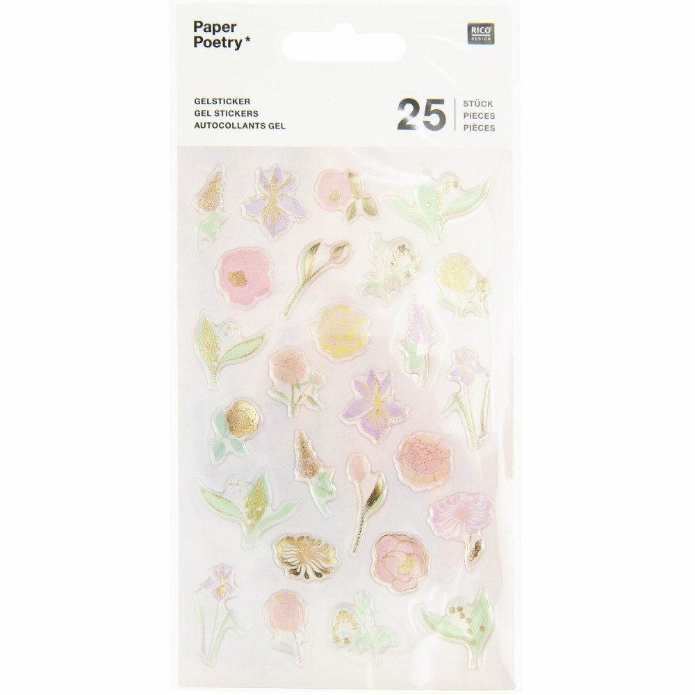 Gel stickers Flowers Pastel - Paper Poetry - 25 pcs.