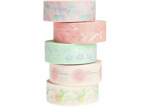 Zestaw taśm washi Flowers Pastel - Paper Poetry - 5 szt.