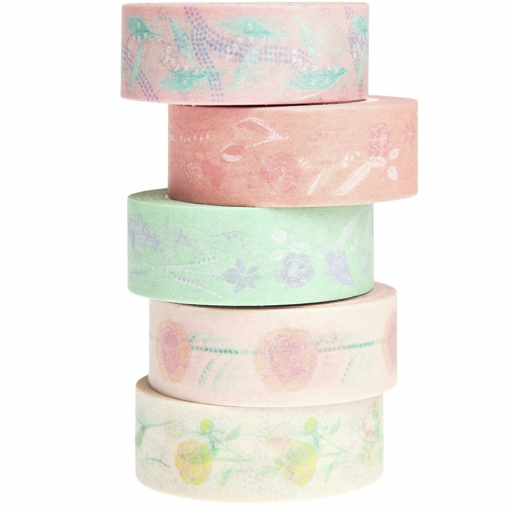Zestaw taśm washi Flowers Pastel - Paper Poetry - 5 szt.