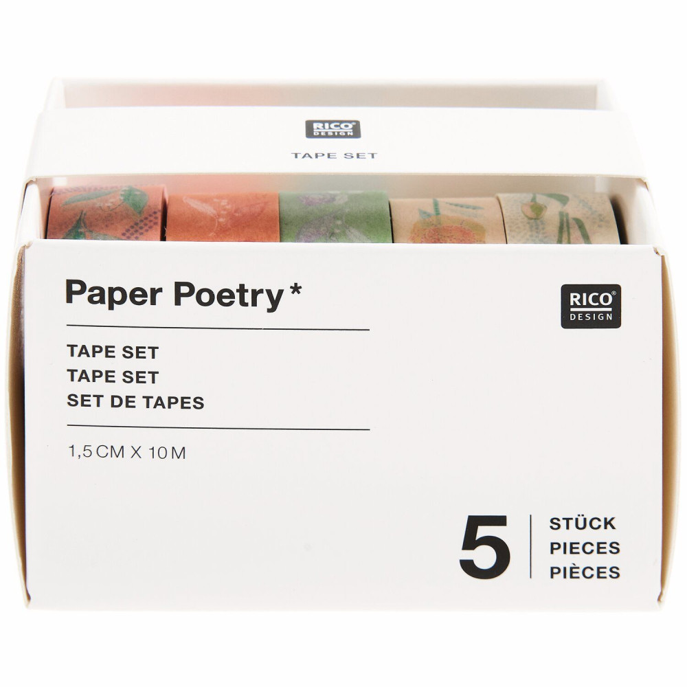 Zestaw taśm washi Flowers Pastel - Paper Poetry - 5 szt.