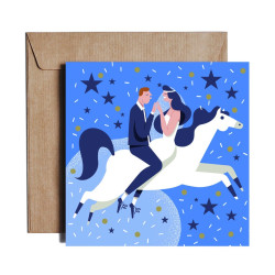Greeting card 14,5 x 14,5 cm - PiesKot - Royal Blue Wedding